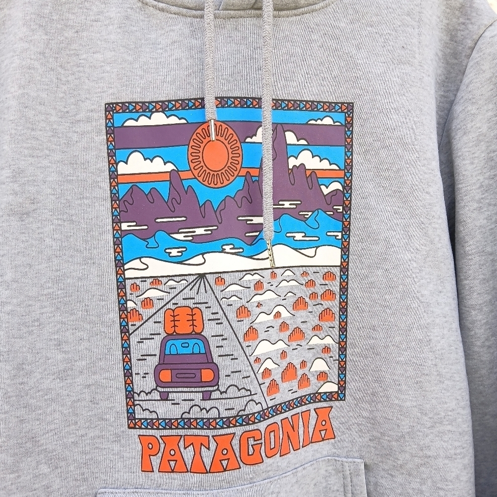 Patagonia Summit Road Gray Graphic Sweatshirt Hoodie - Picture 3 of 8